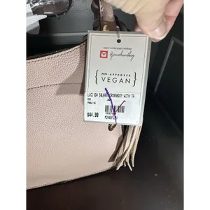 Jenco‎ Handbag Co Lucinda Square Crossbody with Tassels Mauve Vegan Leather thumbnail 2