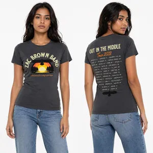 Zac Brown‎ Band Women T-Shirt Charcoal Small 2022 Tour Graphic Country Concert thumbnail 2