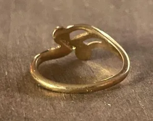 Vintage 1985 Avon soft sweep crystal pinky ring Gold thumbnail 6