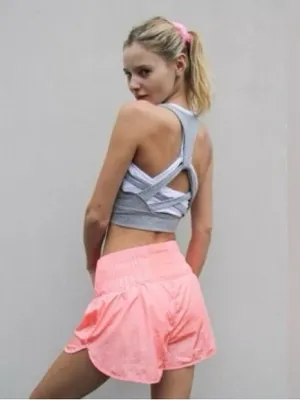 FREE PEOPLE FP Movement The Way Home Coral Pink Athletic Shorts thumbnail 2