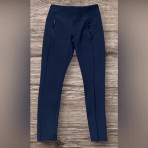 Athleta Stella Tight Leggings Navy Blue Zip Pockets Sz Small Ankle Stretch Pant thumbnail 3