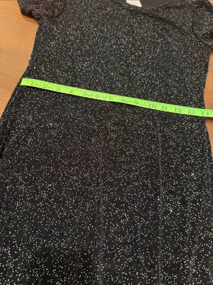 Elegant Black Sparkle Maxi Dress with Short Sleeves thumbnail 7