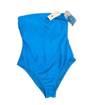 NWT Target Shade & Shore Small (4-6) Strapless Blue One Piece Swimsuit Cheeky thumbnail 3