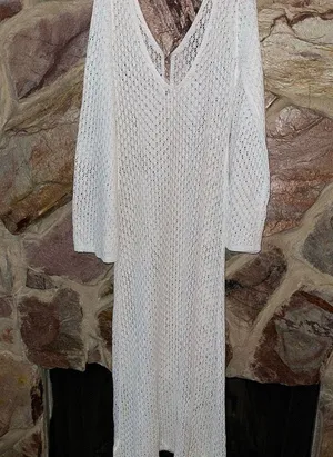 Commense Cover Up Long Sleeve Open Back Long Dress size Xl thumbnail 5