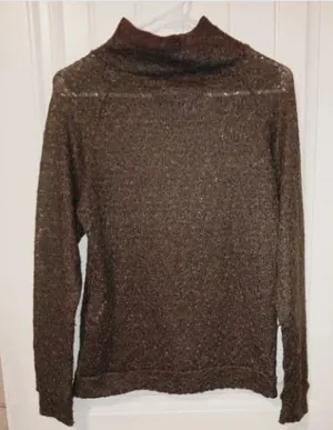 Wrangler Golden Rope Cowl Neck Button Knit Pullover Sweater thumbnail 1