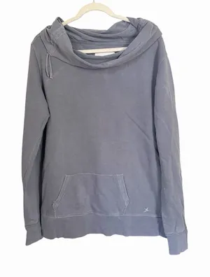 Aerie Women's Sz XL Gray Cowl Neck Cozy Boho Front Pocket Pullover Sweater Y2K thumbnail 1