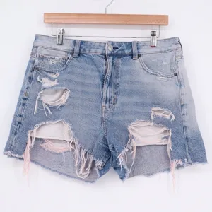 American Eagle Outfitters Cutoff Shorts Womens 12 Blue Denim Cotton Distressed thumbnail 2