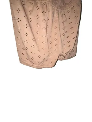 Love to Sleep Romper Coffee Eyelet Tie Front Adj Straps M thumbnail 6