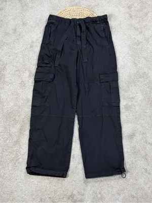 GAP Women’s Cotton Fine Twill Cargo Easy Pants in Black M thumbnail 2