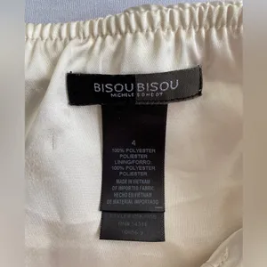 BISOU BISOU Michele Bohbot White/Pink/Orange Dress Size‎ 4 thumbnail 5
