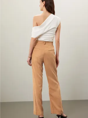 Reformation Mason‎ Pleated Brown Workwear Trousers Size 8 thumbnail 2