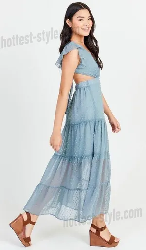 NWT Altar’d State Jenessa Sage Green Maxi Dress thumbnail 2