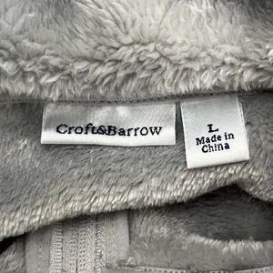Croft & Barrow Gray Zip Up Sleeveless Soft Fleece Vest Pockets Large thumbnail 4