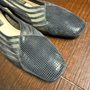 J. Renee Womens Black Mesh Leather Block‎ Heel Pumps Pointed Toe 9.5 M Vintage thumbnail 9
