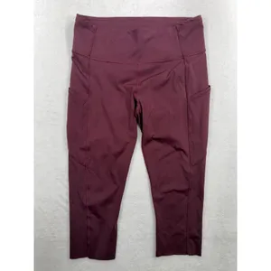 Lululemon 10 Fast and Free High-Rise Crop II Non-Reflective Nulux Garnet Cropped thumbnail 3