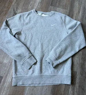 Nike Crewneck Sweatshirt Pullover Heather Gray White Size XS S thumbnail 1