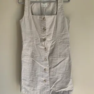 NWOT Abercrombie & Fitch Linen Cotton Dress Casual Cream Beige Women Size M thumbnail 2