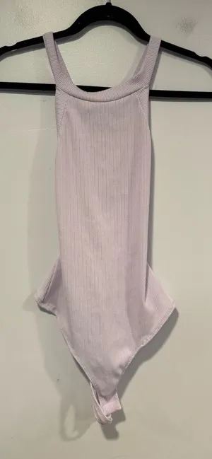 Purple ribbed Le Lis open‎ back bodysuit thumbnail 1