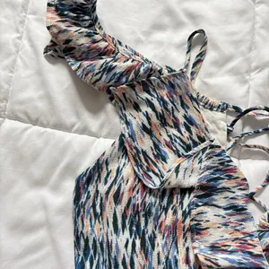 Olivaceous Mini Dress Womens Size Medium‎ Ruffle Bohemian Milkmaid Coquette thumbnail 4