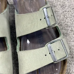 Birkenstock Arizona Leather Sandals Womens 7 Light Green EU 38 Mens 5 thumbnail 4