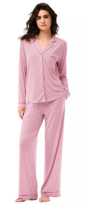 Gap Body Forever Favorite Pajama Set Rose Stripe Modal Spandex Medium NEW thumbnail 1