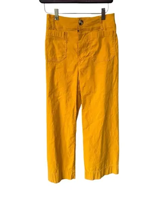Anthropologie Maeve The Colette Linen Blend Crop Wide-Leg Pants size 25 thumbnail 2