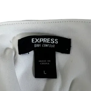 Express Body Contour Marble Print Bodysuit White Black Modern Sleek Size L thumbnail 5
