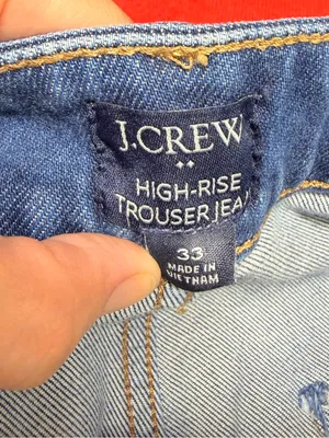 J. Crew High rise trouser wide leg jeans size 33denim cotton women thumbnail 2