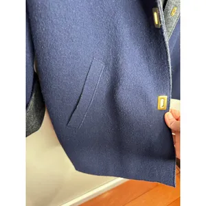 Lauren Ralph Lauren VTG Navy Wool Blend Hooded Jacket Gold Toggle Sz LP thumbnail 4