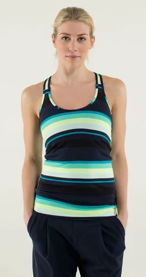 Lululemon Cool Racerback tank top Striped yoga Pilates activewear gym training 2 thumbnail 1
