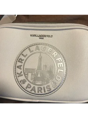 Karl Lagerfeld Paris Medallion Crossbody With Adjustable Strap White Bag thumbnail 2