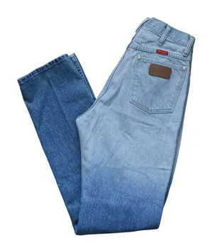 Vintage Wrangler Jeans Cowboy Cut Ombre Dip Dyed Made‎ in USA Size 11x34 14MWZ thumbnail 1