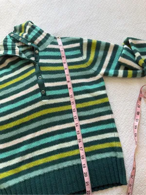 Vintage Y2K Gap Striped Sweater Snap Collar Wool thumbnail 5