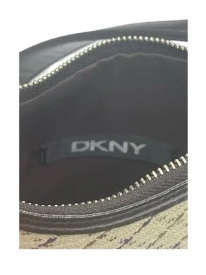 DKNY 𖣴 Woven Crosshatch Mini Bag Handbag 𖣴 Straw 𖣴 Choc Brown Leather Trim 𖣴 thumbnail 9