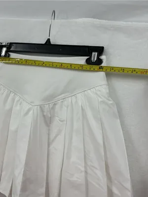 Free People White Pleated Skater Skirt thumbnail 3