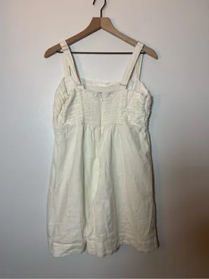 Abercrombie & Fitch linen blend Emerson skort dress in white thumbnail 4