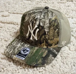 ’47 Brand MLB New York Yankees Real Tree Camo Hitch Trucker Hat thumbnail 1