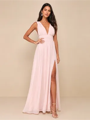 NEW Lulus Heavenly Hues Blush Maxi Dress Sz MEDIUM thumbnail 2