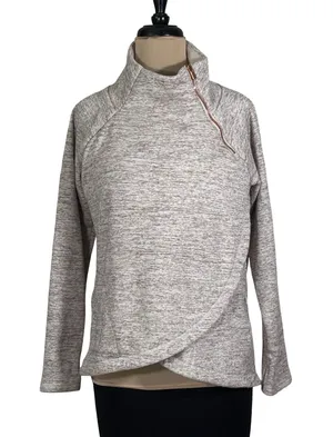 Athleta Cozy Karma Asymmetrical Zip Pullover Small thumbnail 1
