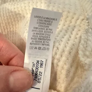 Aerie Do What Makes You Happy‎ Waffle Knit Thermal Top Oversized Medium Ivory thumbnail 10
