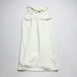 Joie Tie Neck Halter Shift Dress‎ Womens Size S Ivory White Mini Cocktail Crepe thumbnail 9
