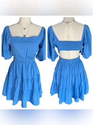 Shy Velvet Cutout Crossover Elastic Waist Casual Party A-Line Mini Dress thumbnail 2