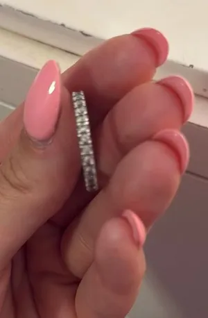 Silver Diamond Ring Size 8 thumbnail 1