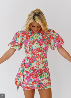 Shelby Ruched Puff Sleeve Mini Dress thumbnail 2