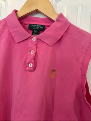 Lauren Ralph Lauren pink polo tank top size petite large thumbnail 3