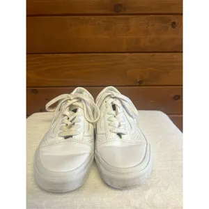 Vans Unisex Off The Wall 751505 White Leather Lace Up Sneaker Shoes Size 7 Woman thumbnail 7