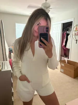 Altar'd State ribbed cream, one piece thumbnail 3