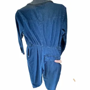 NWOT Rare ASOS Denim Jean Jumpsuit Romper with front zipper and button detail thumbnail 13
