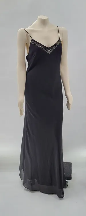 VTG Bora Prom Dress XL Black Bling Accent Sheer Layer Fairy Goth Evening Gown thumbnail 1