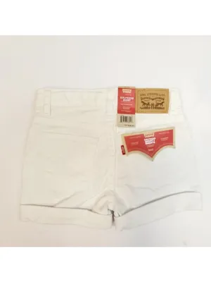 Levi's White Girlfriend Shorty Denim Shorts Girl's Size 6x thumbnail 2